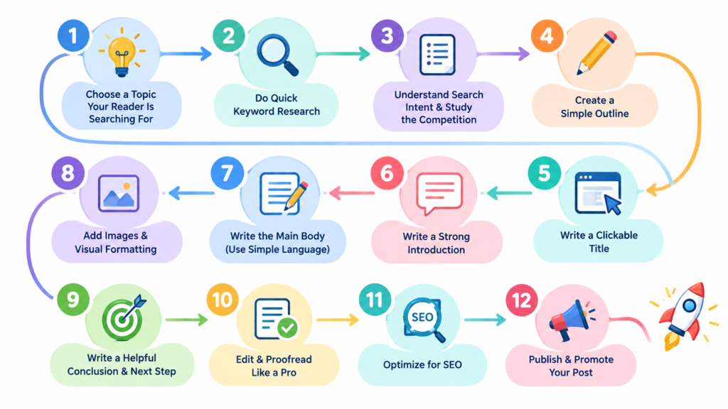 12 steps to write your first blog post