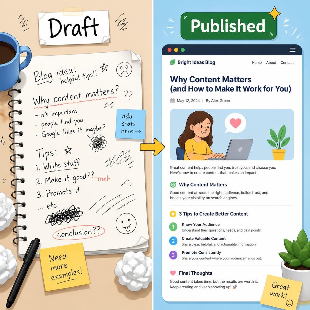 writing and publishing your first blog post.